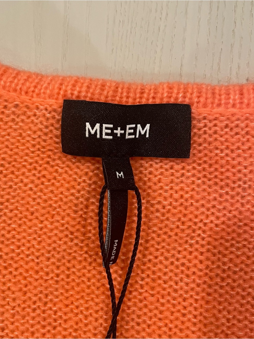 NWT ME+EM Merino Cashmere Silk V Neck Vest (Neon Peach) - Medium - Picture 5 of 9